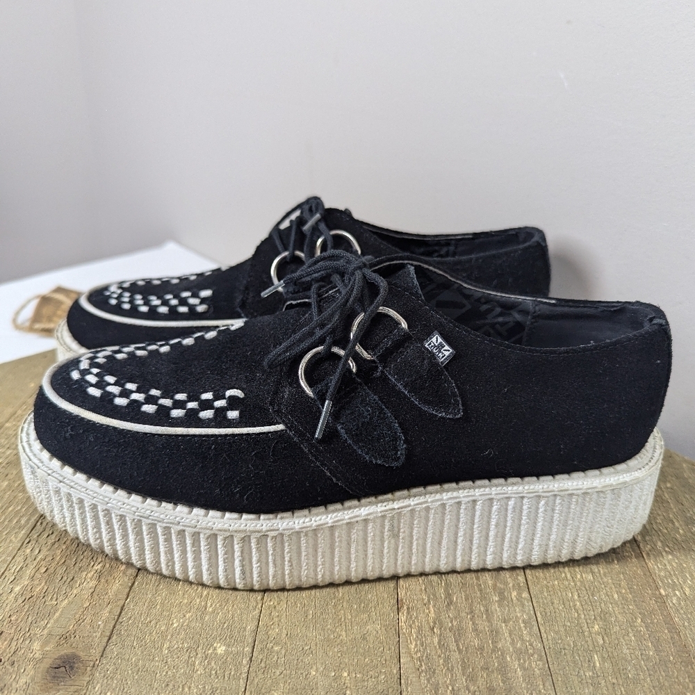 T.U.K. Black Suede Creepers Women’s Size 8 – Platform Gothic Punk Rockabilly Sho - Picture 4 of 11